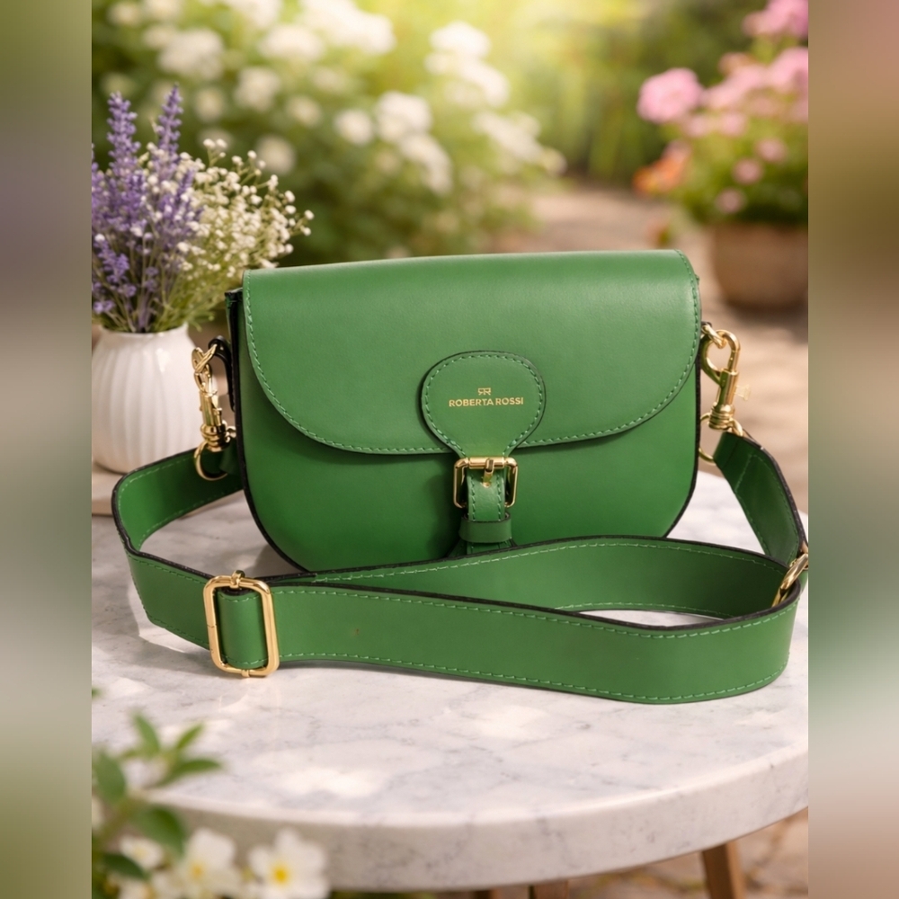 Roberta Rossi Vibrant Green Crossbody Bag